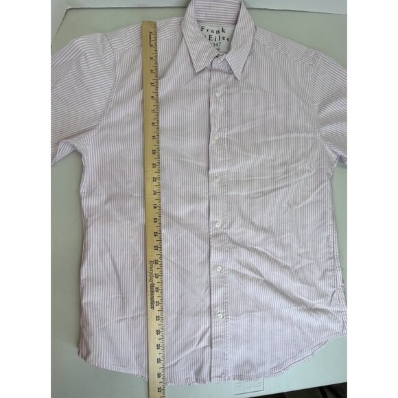Frank and Eileen Shirt Womens XS Purple/Neutral Striped “Finbar” Designer Beachy - Picture 5 of 15